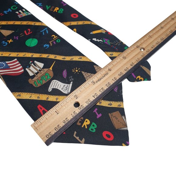 Vintage Men Teachers Lessons Save Children Necktie Educator Math Science History - Picture 3 of 5